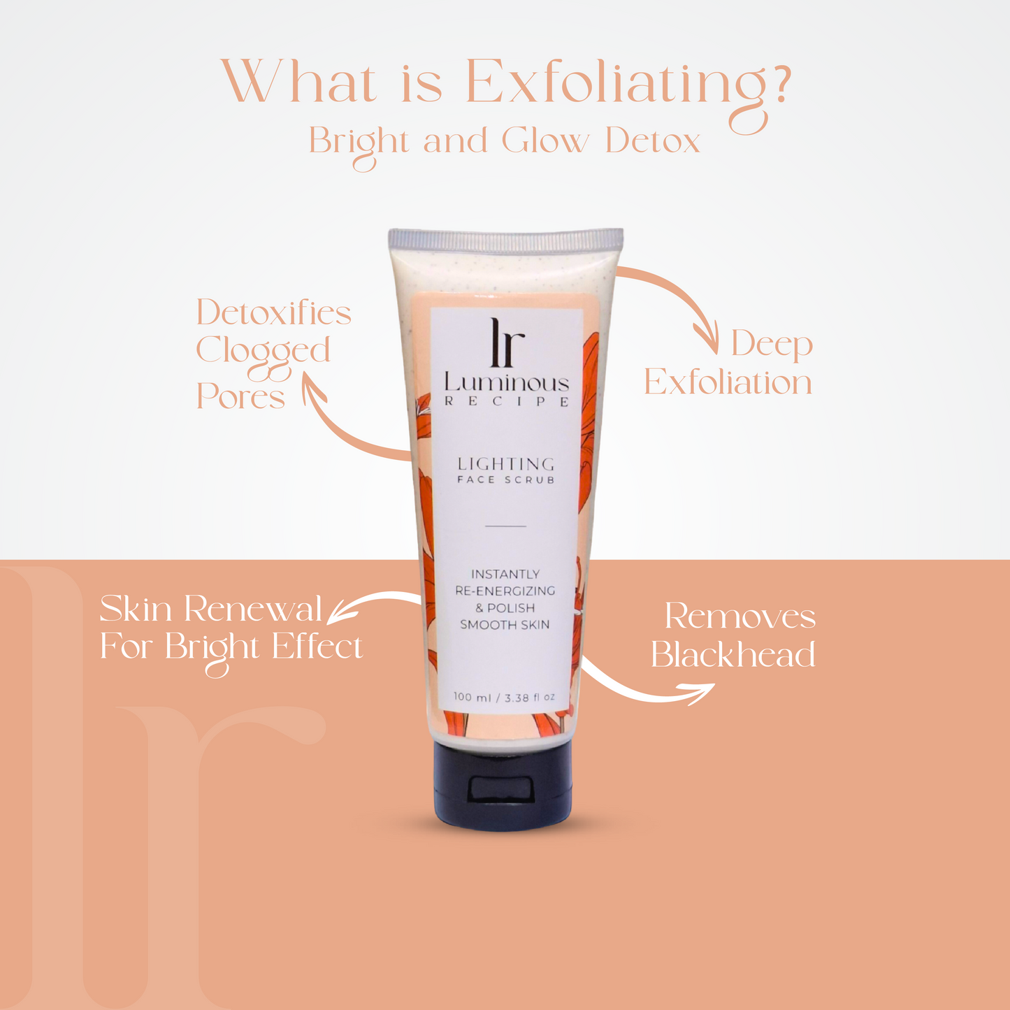 Luminous Recipe Organic Face Scrub – Instant Glow & Deep Clean, 100ml