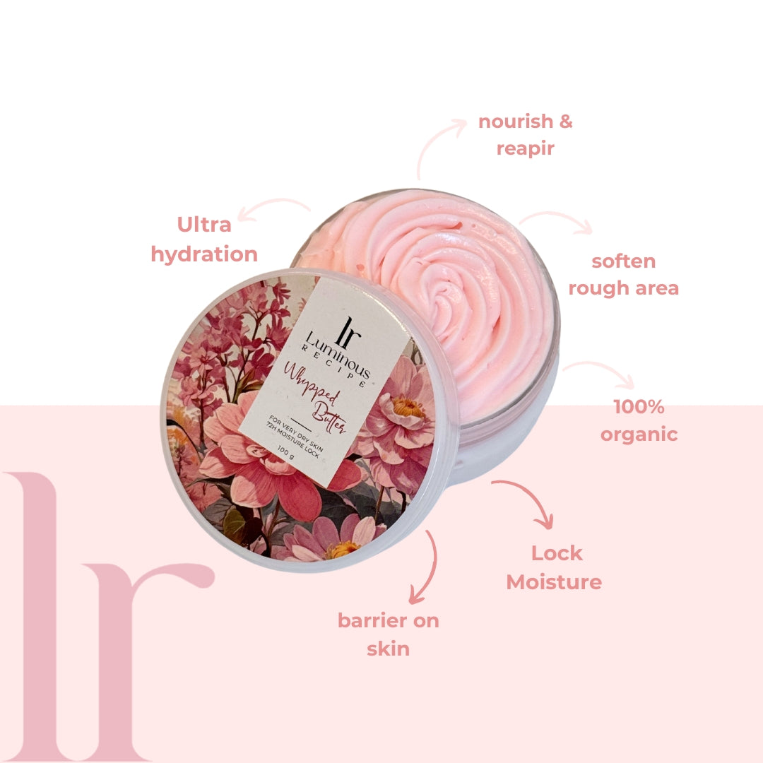 Luminous Organic Body Butter for Dry Skin – 100g | 72-Hour Moisture Lock & Hydration